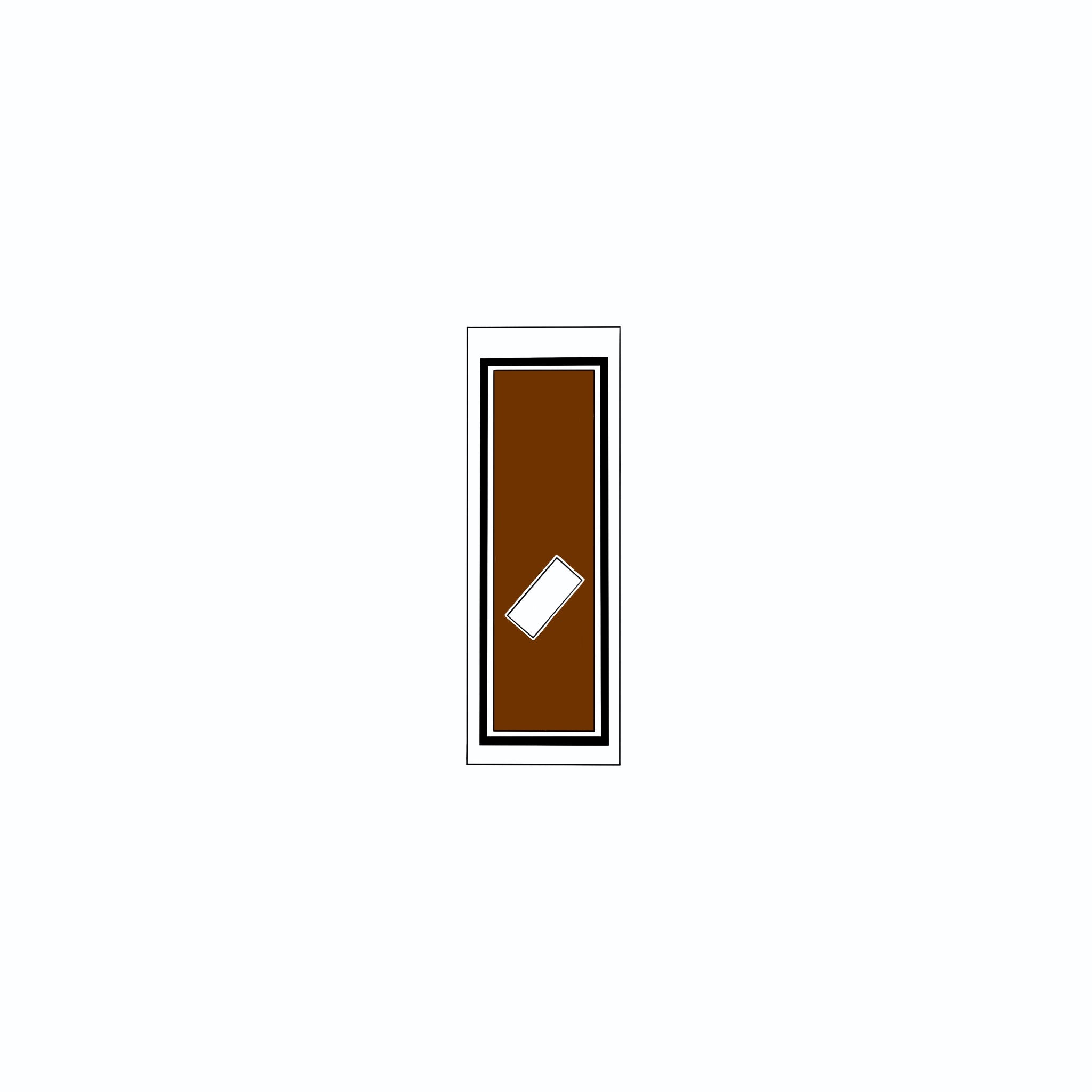 Senjafuda Simple Sticker Brown
