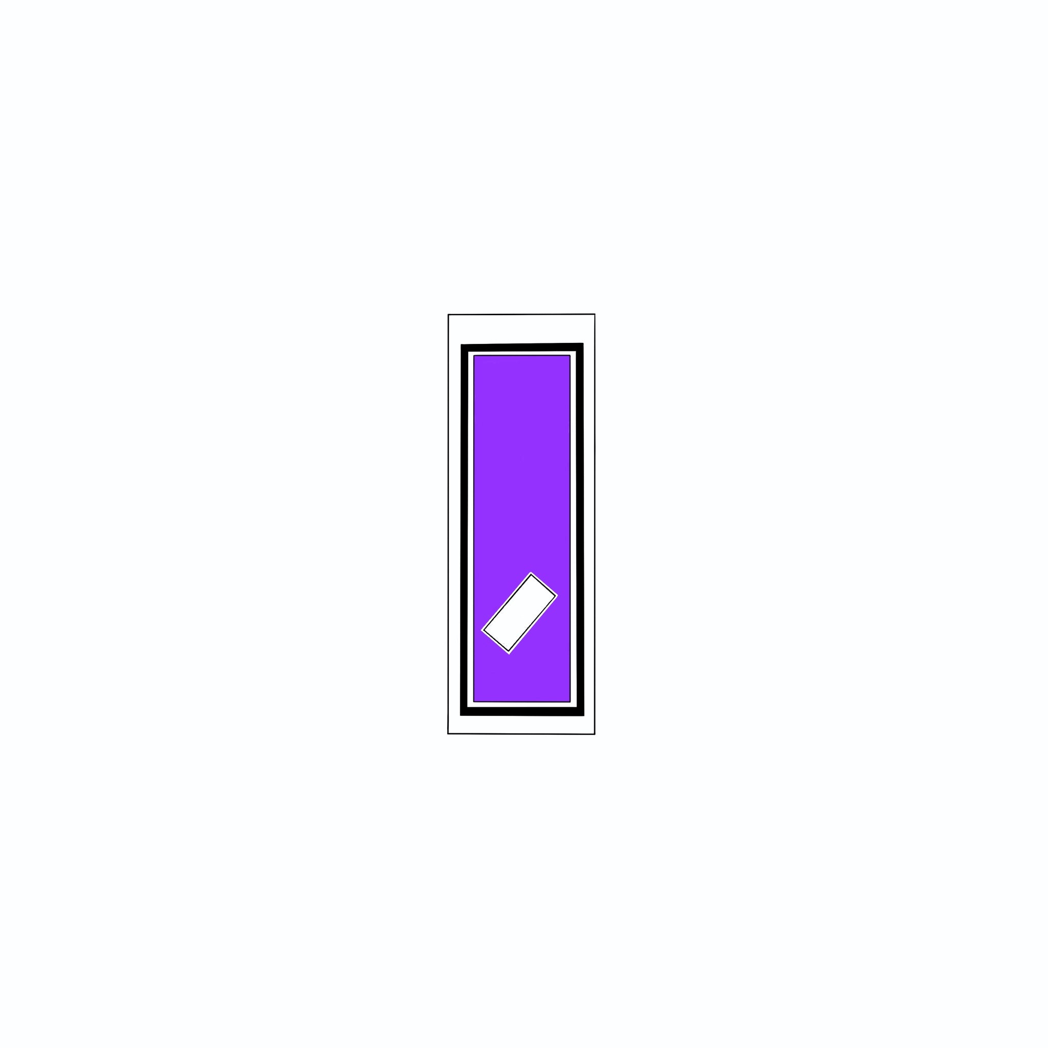 Senjafuda Simple Sticker Edo Purple