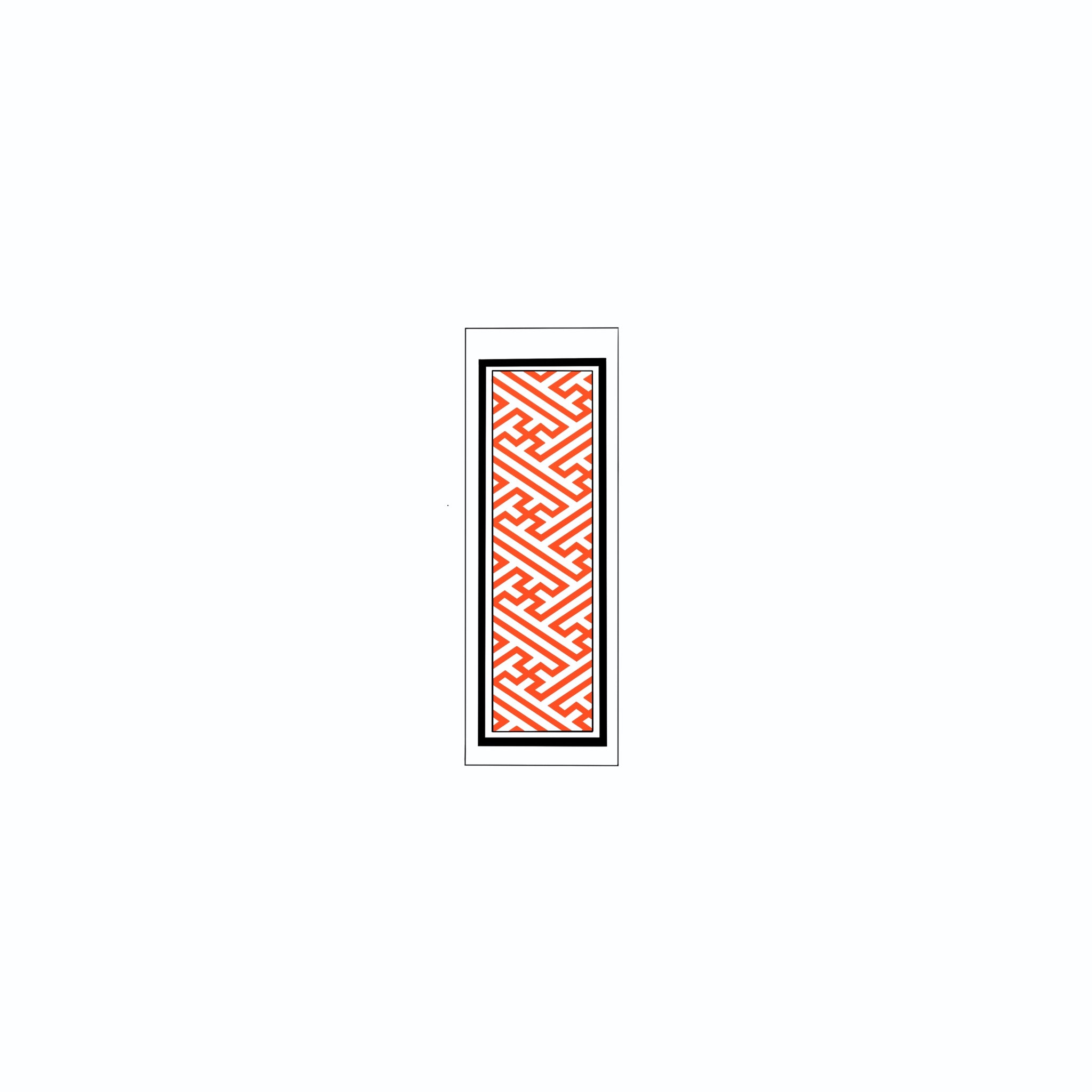Sayagata Pattern Sticker  Red