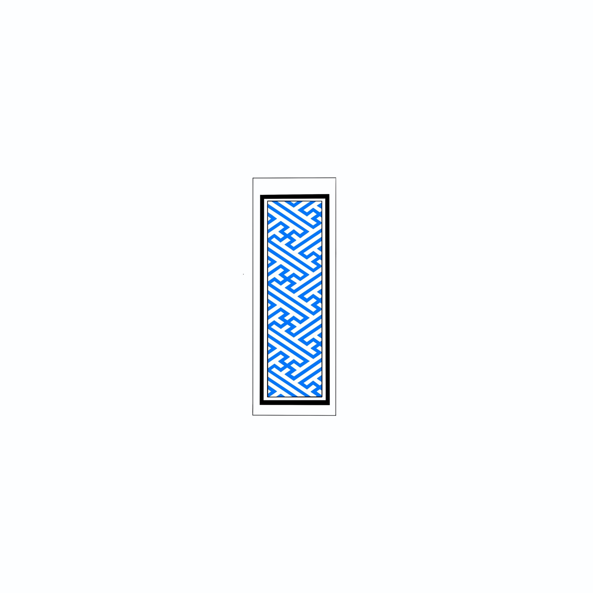 Sayagata Pattern Sticker Blue
