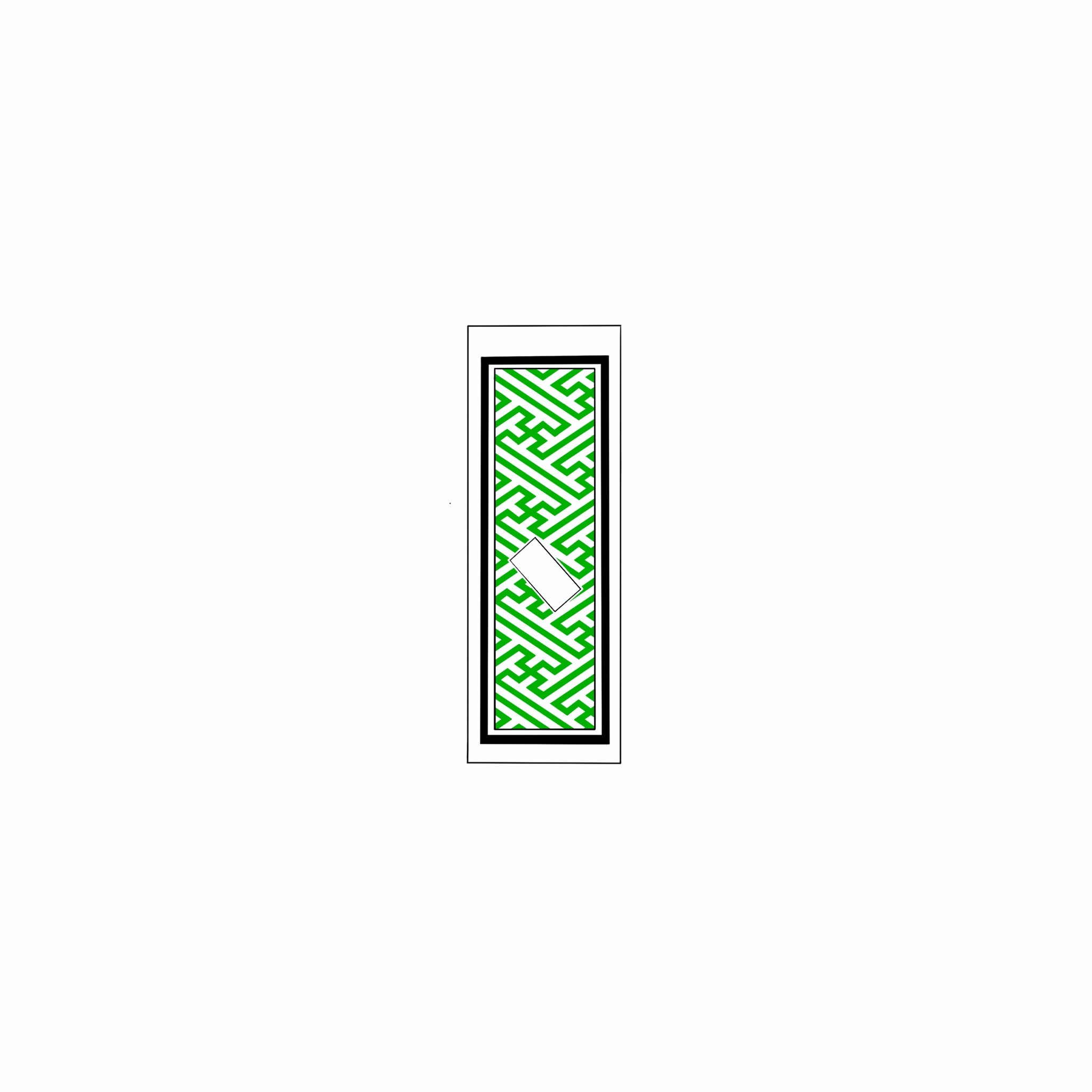 Sayagata Pattern Sticker  Green