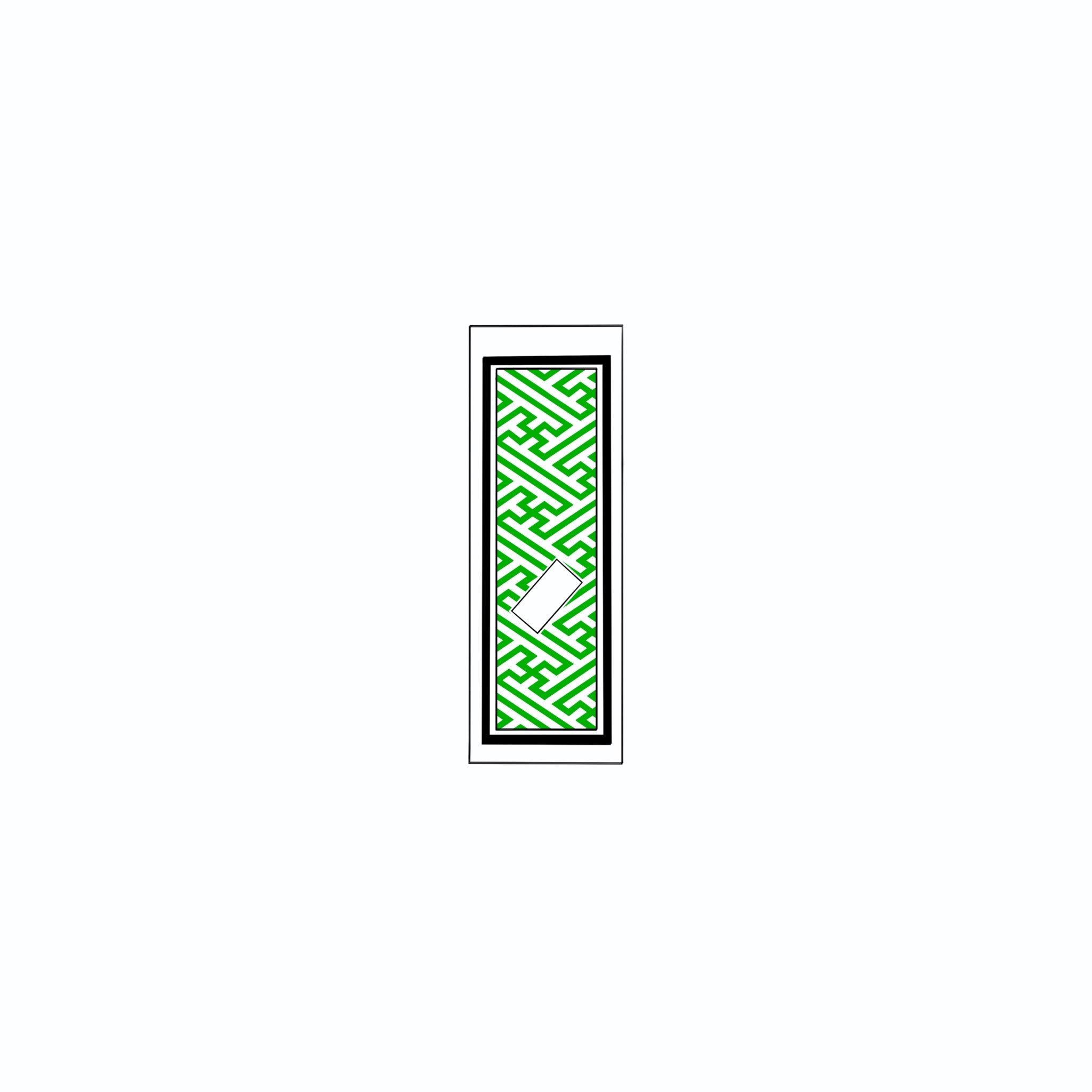 Sayagata Pattern Sticker Green