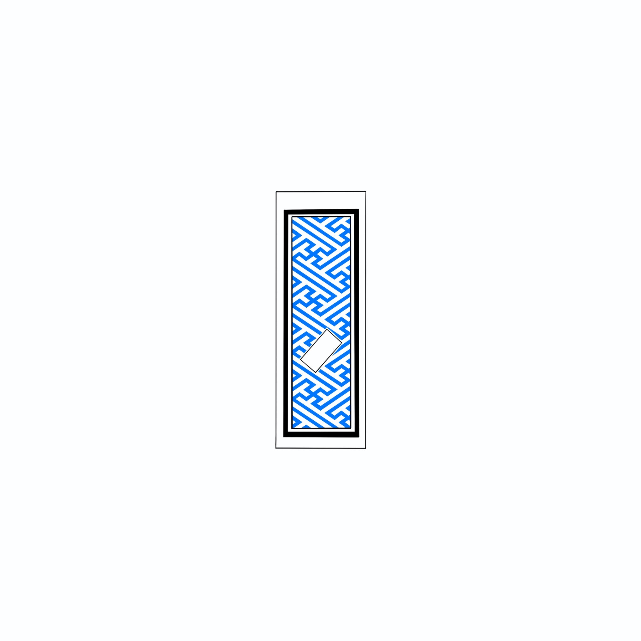 Sayagata Pattern Sticker Blue