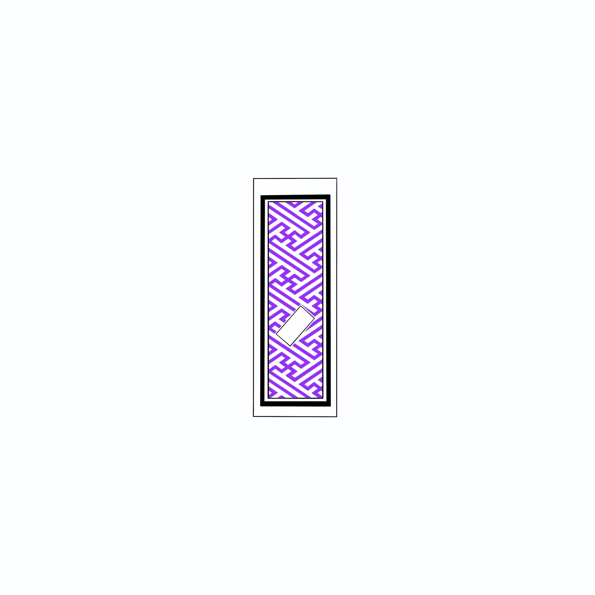 Sayagata Pattern Sticker   Edo Purple