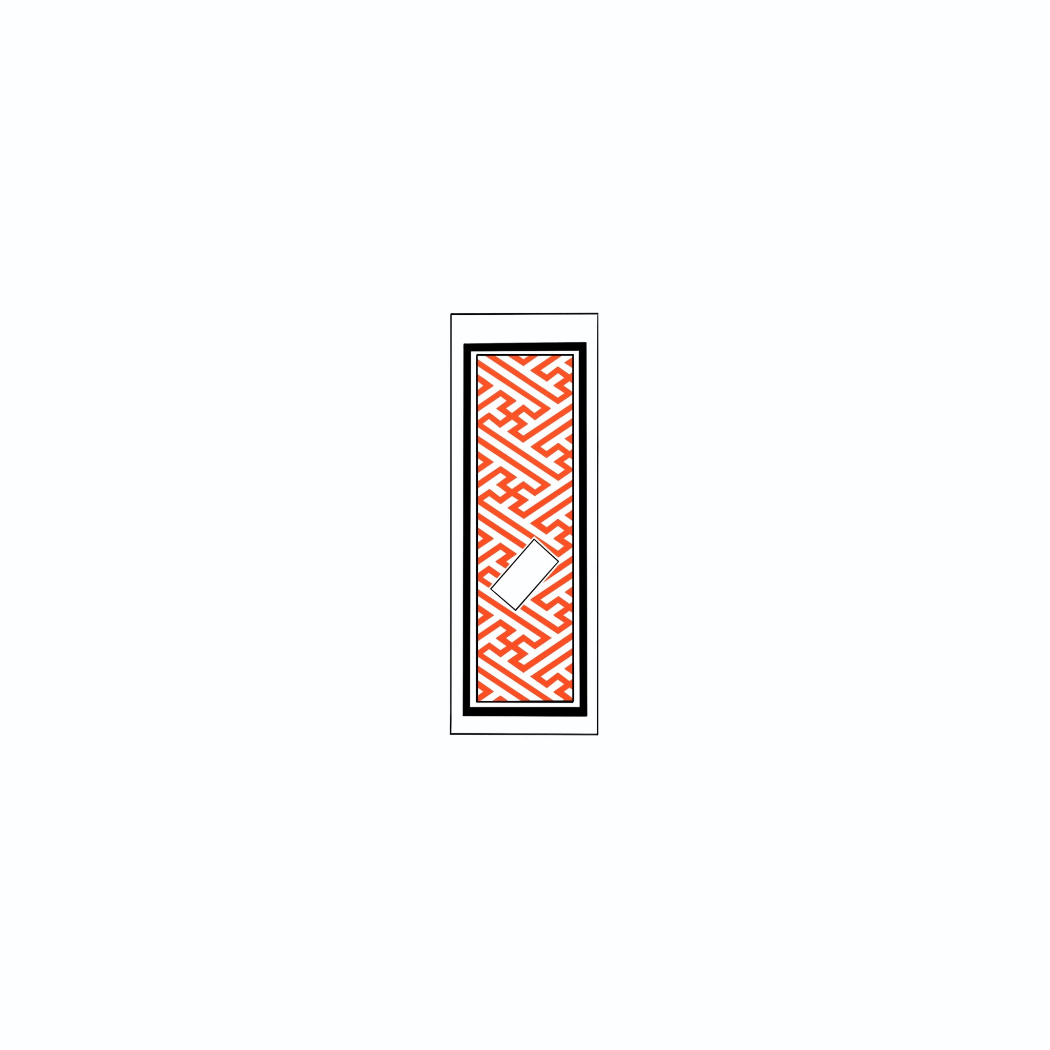 Sayagata Pattern Sticker Red