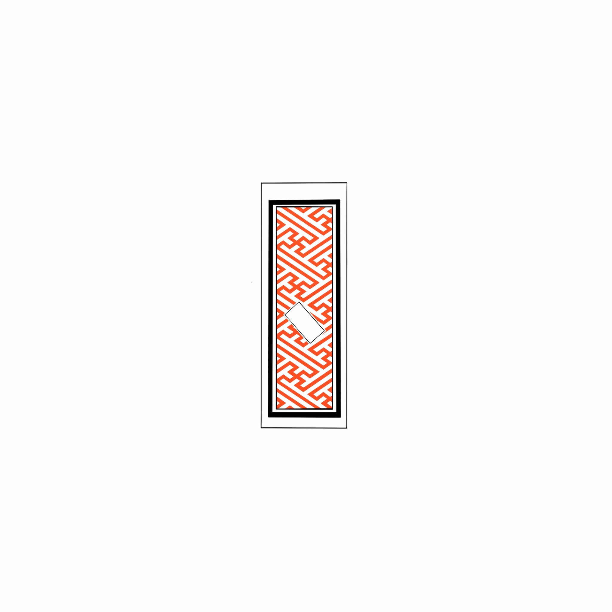 Sayagata Pattern Sticker  Red