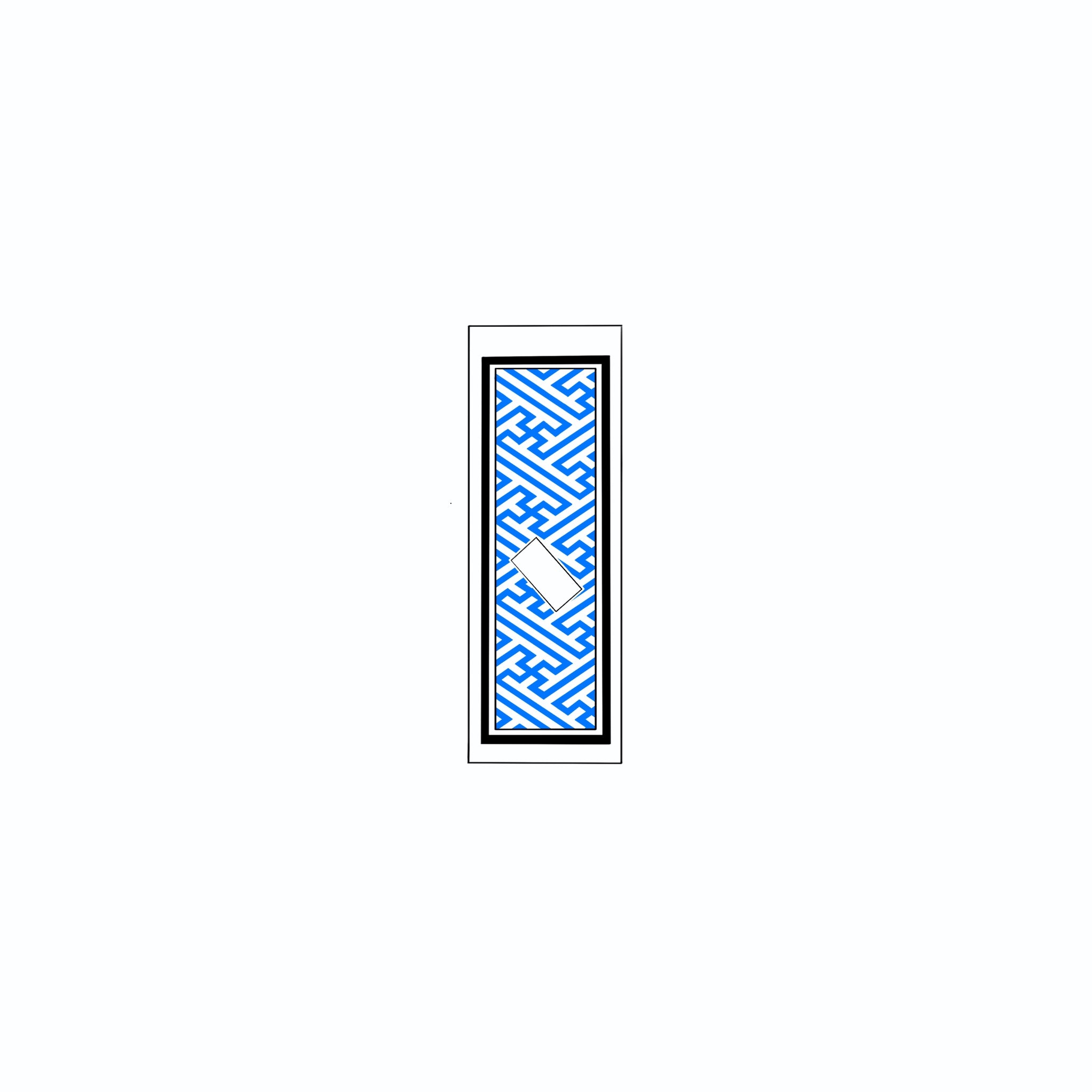 Sayagata Pattern Sticker Blue