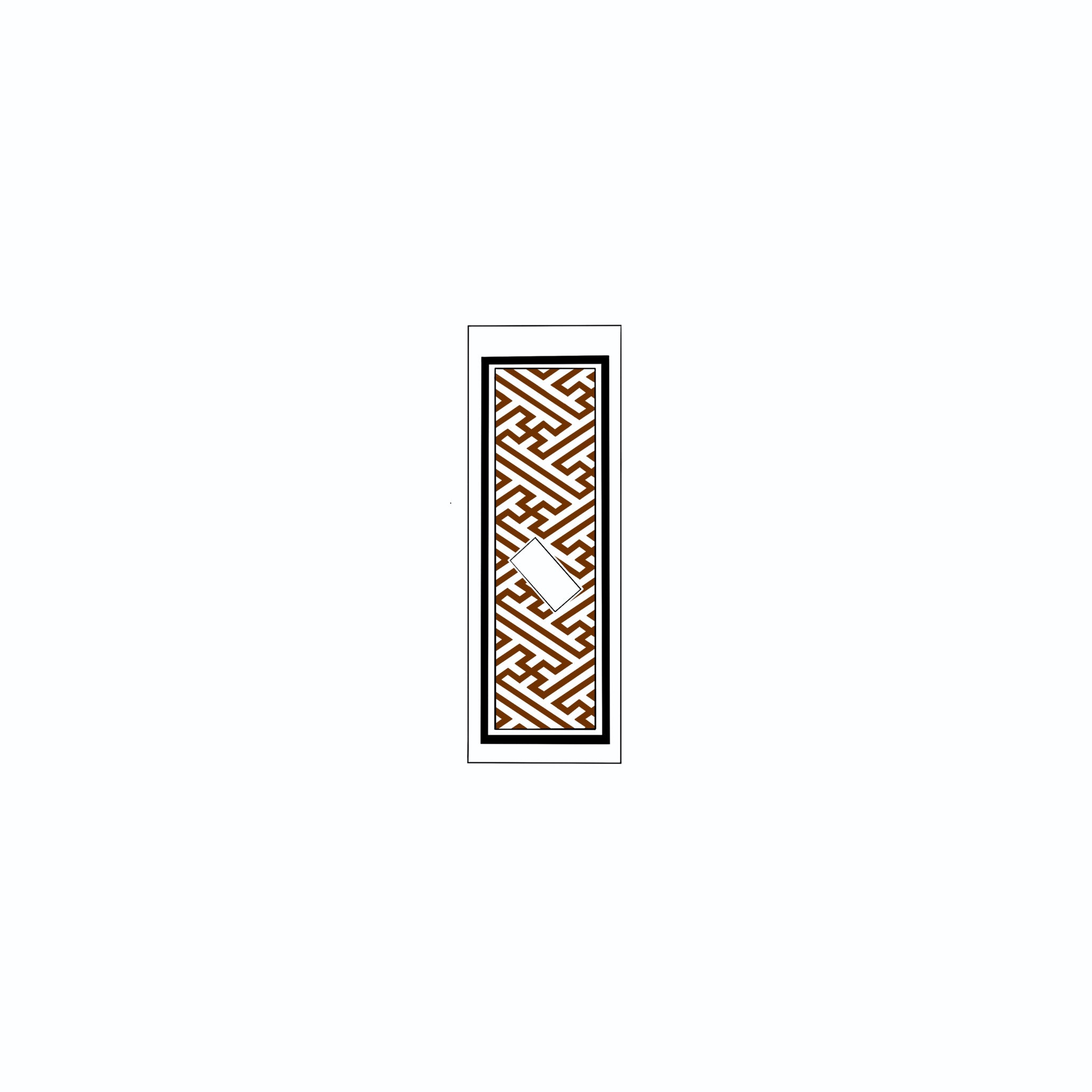 Sayagata Pattern Sticker Brown