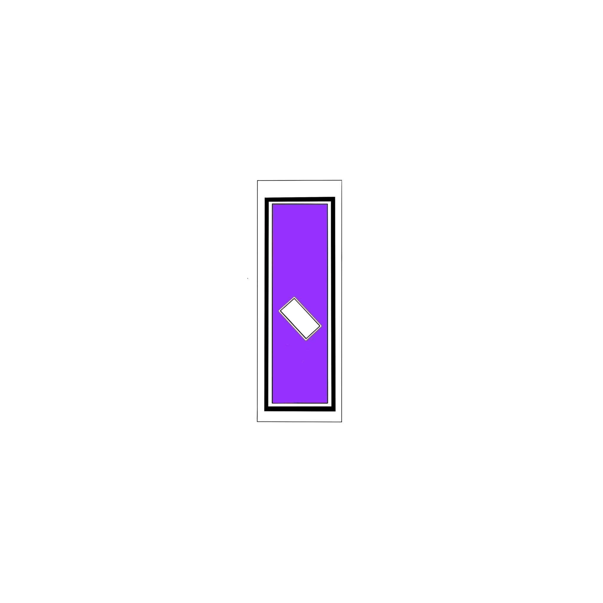 Senjafuda Simple Sticker Edo Purple