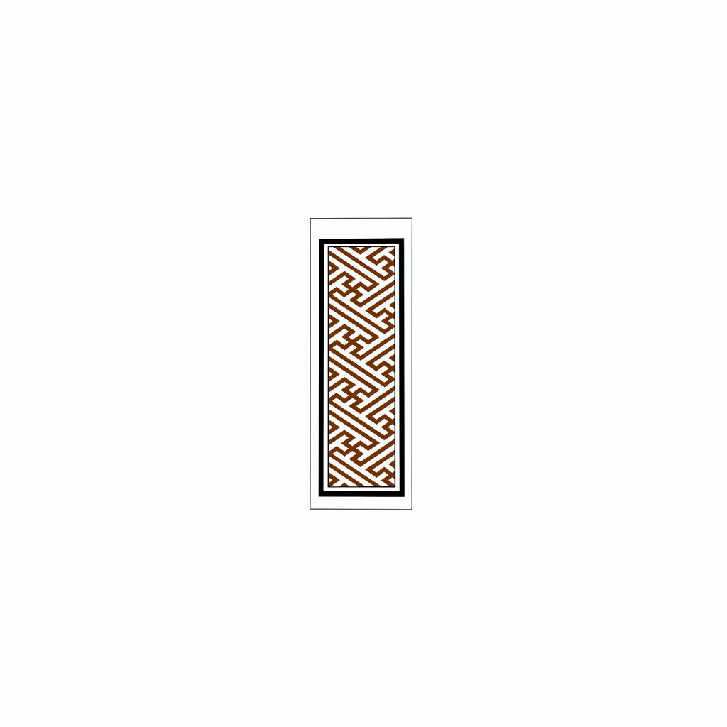 Sayagata Pattern Sticker Brown