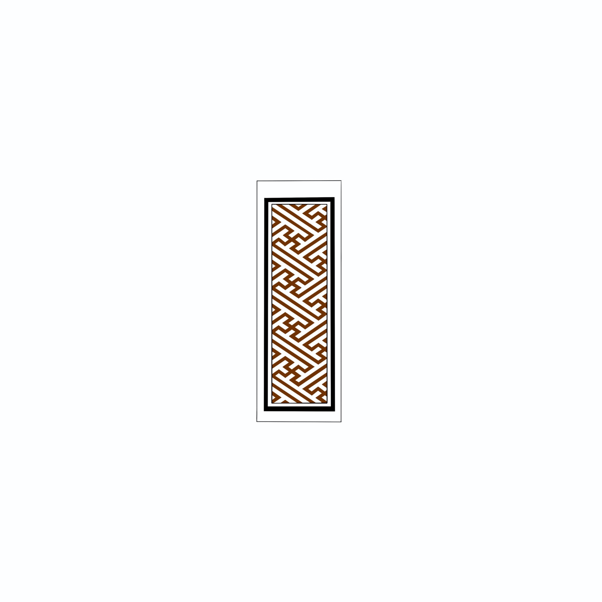 Sayagata Pattern Sticker Brown