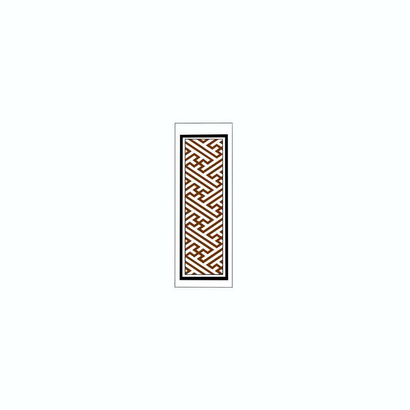 Sayagata Pattern Sticker Brown