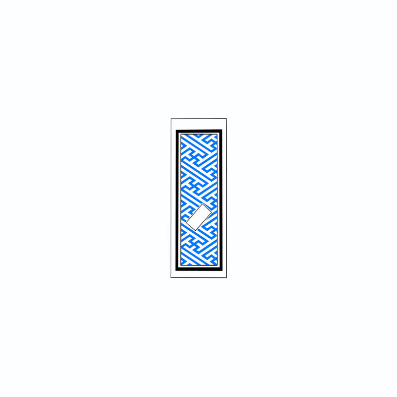Sayagata Pattern Sticker Blue