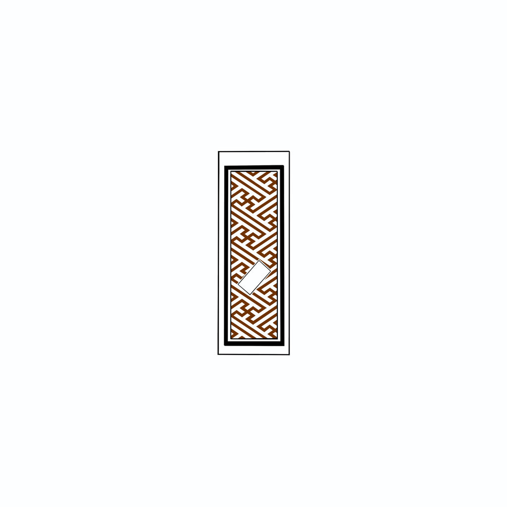 Sayagata Pattern Sticker Brown