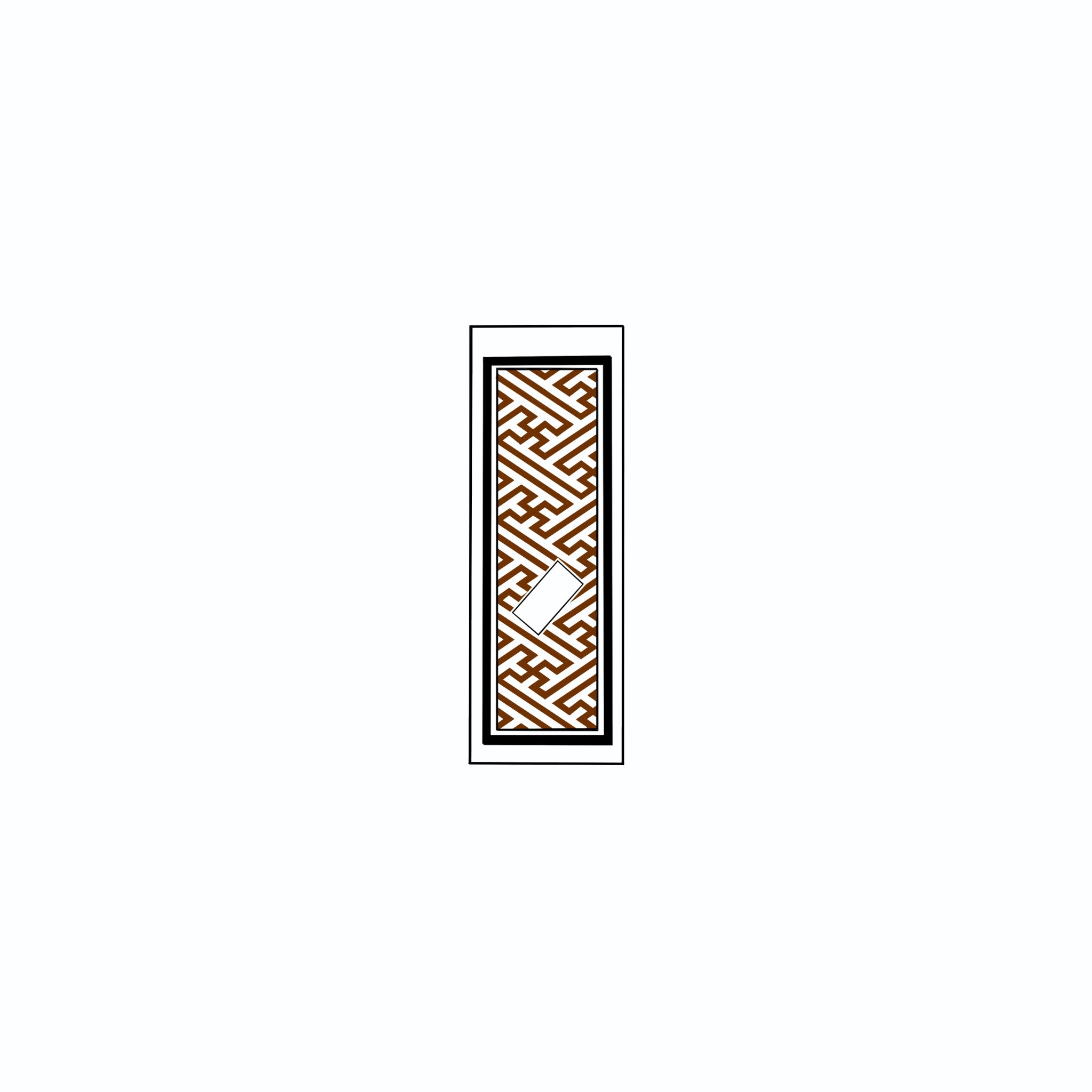 Sayagata Pattern Sticker Brown