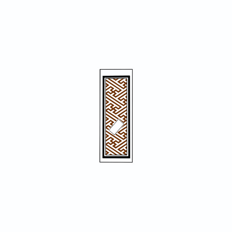 Sayagata Pattern Sticker Brown