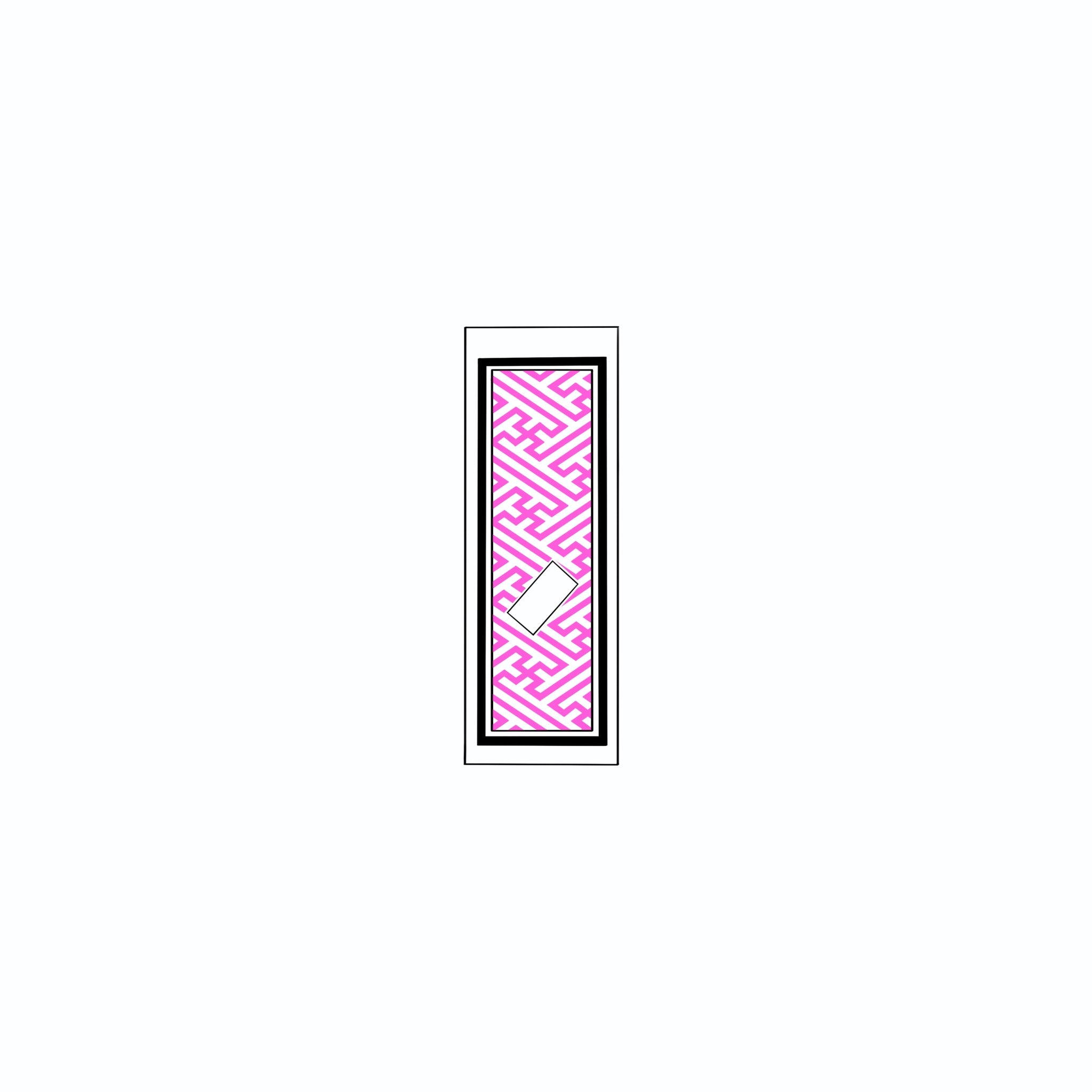 Sayagata Pattern Sticker  Pink