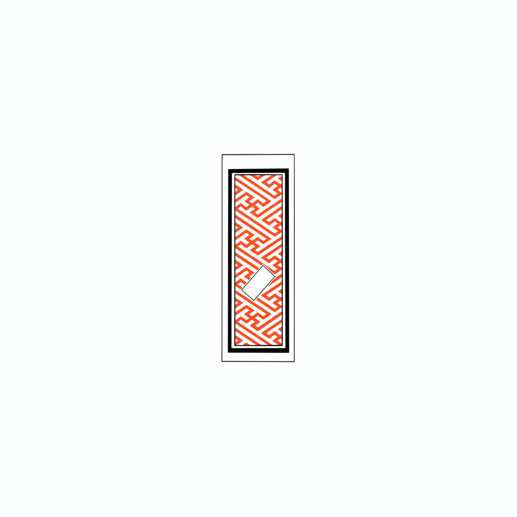 Sayagata Pattern Sticker  Red