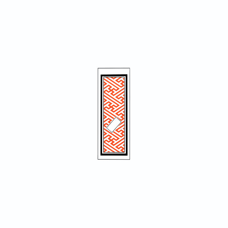 Sayagata Pattern Sticker  Red