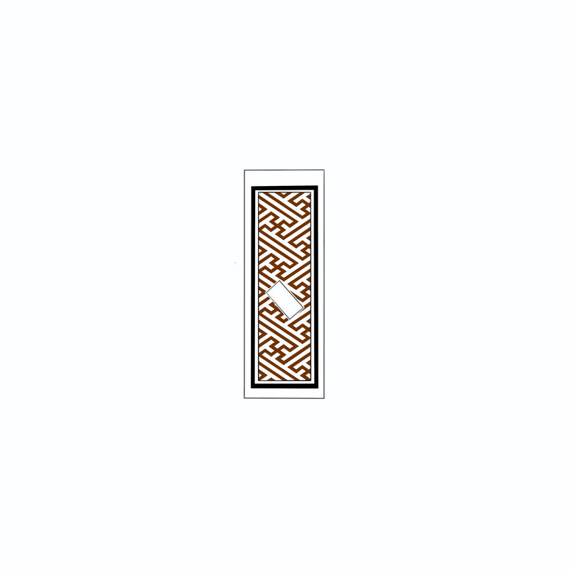 Sayagata Pattern Sticker Brown