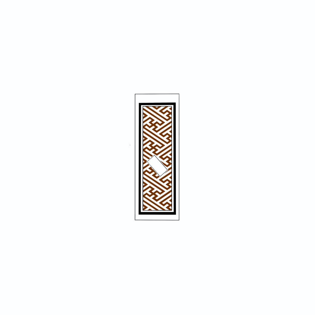 Sayagata Pattern Sticker Brown